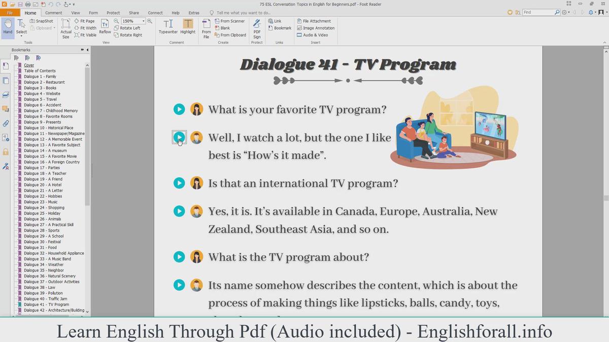 'Video thumbnail for English Conversation About TV Program'